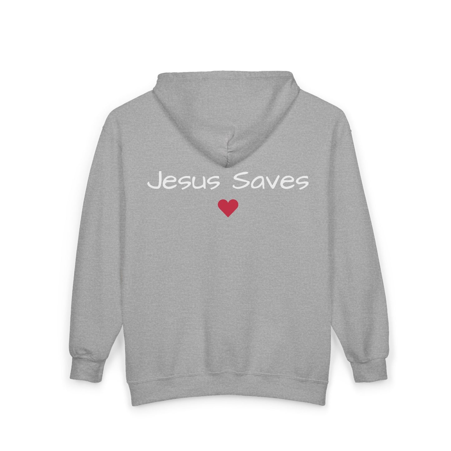 Jesus Saves (heart) - Full Zip Hooded Sweatshirt